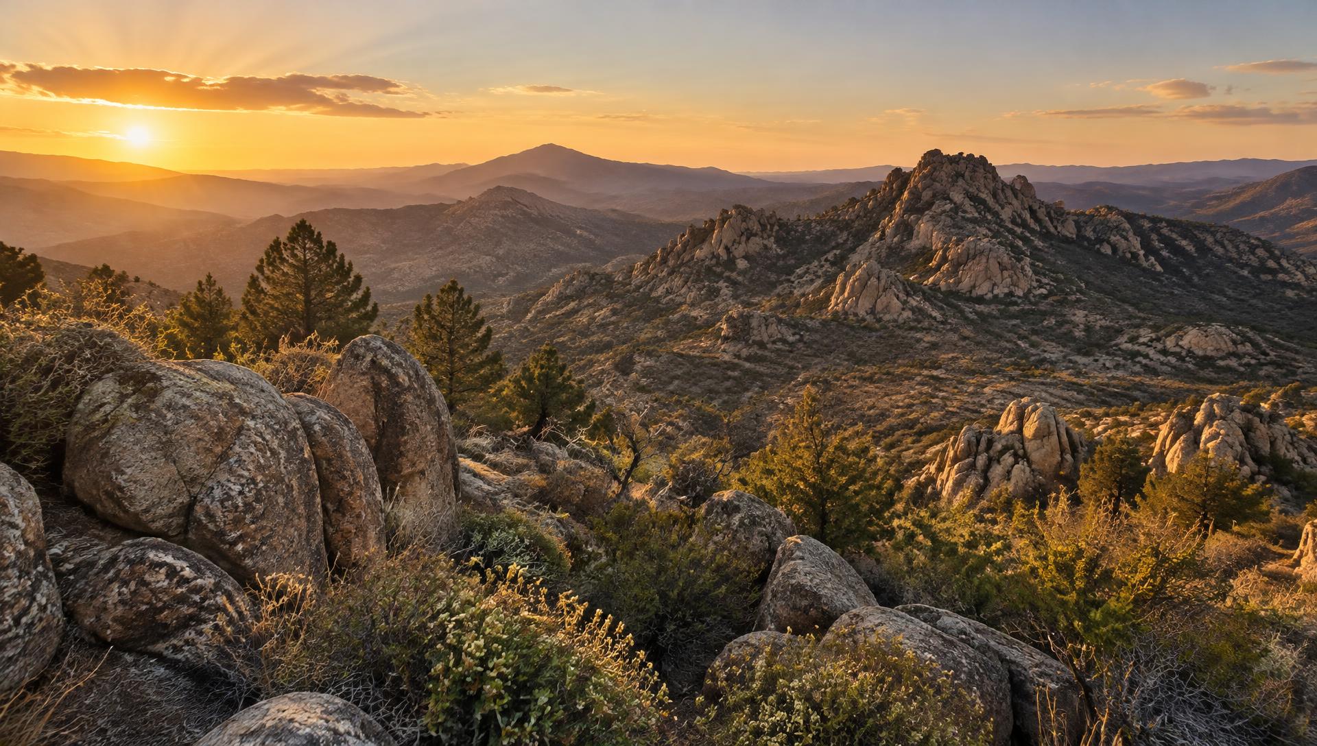 High desert terrain of the Bradshaw Mountains near Prescott, Arizona